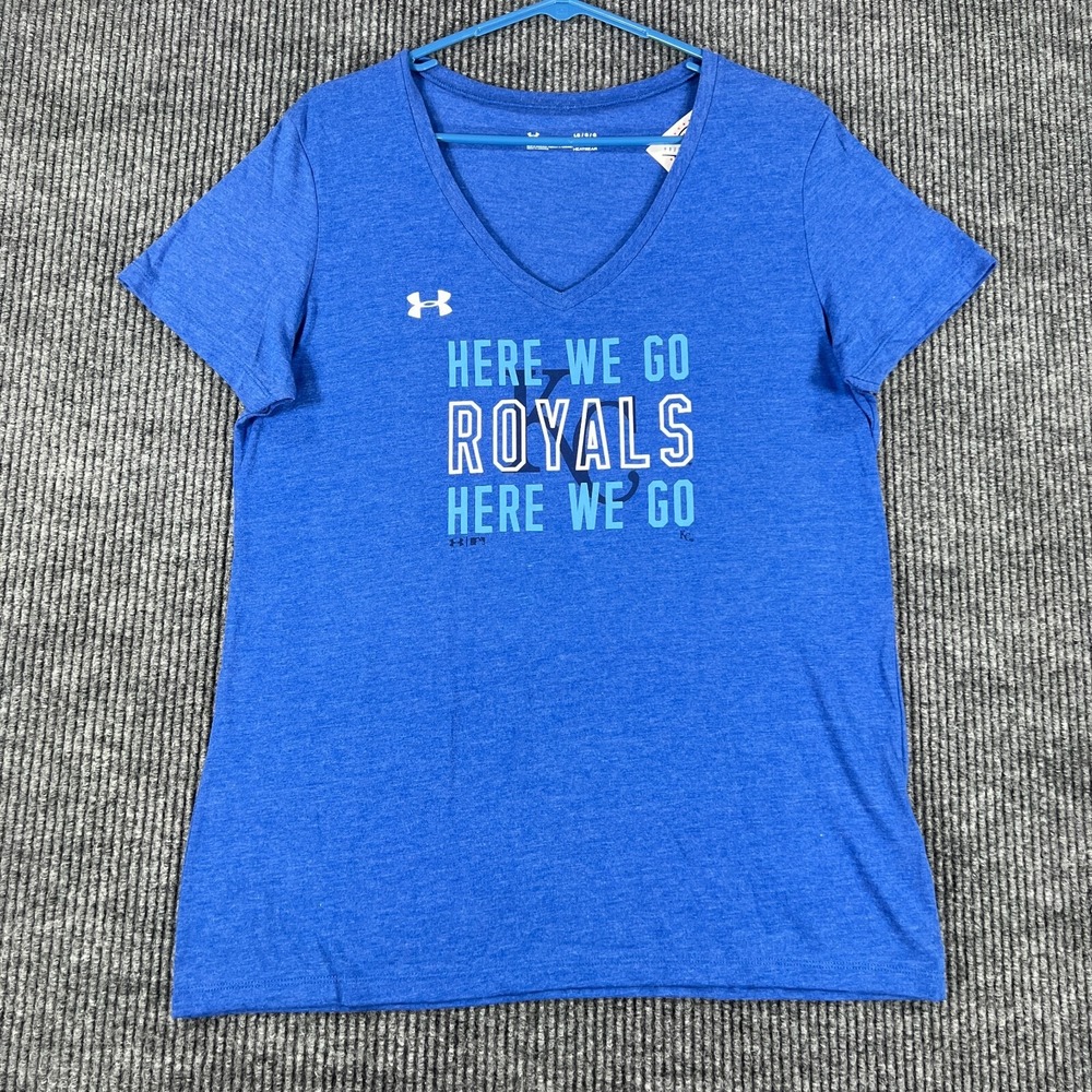 Kansas City Royals Shirt Under Armour Womens Large Blue Short Sleeve MLB New